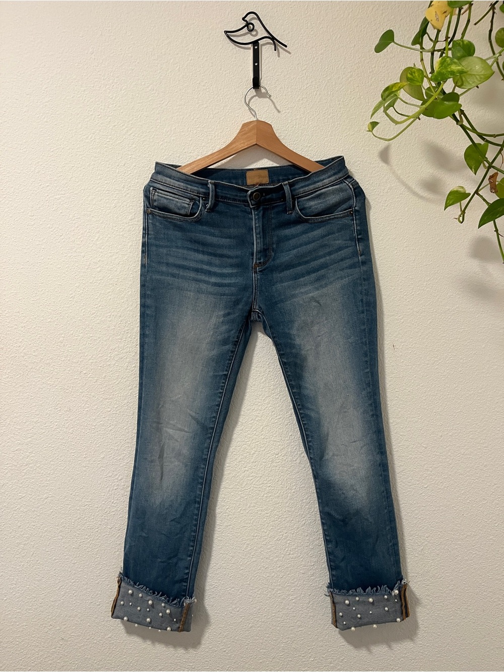 Driftwood Colette Women’s Blue Pearl-Cuff Jeans